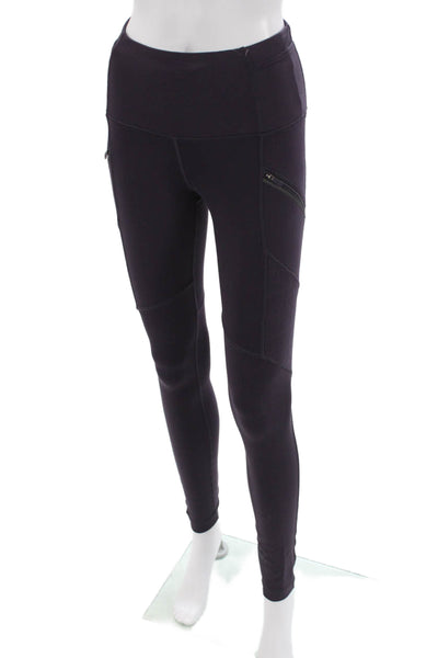 Lululemon Women Purple Nylon Ankle Cargo Leggings Zip Solid Size 4