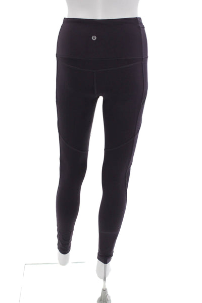 Lululemon Women Purple Nylon Ankle Cargo Leggings Zip Solid Size 4