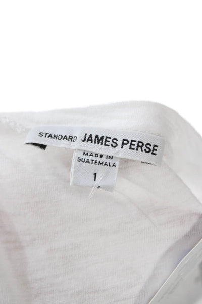 Standard James Perse Women Basic White Short Sleeve T-Shirt Modal Size 1
