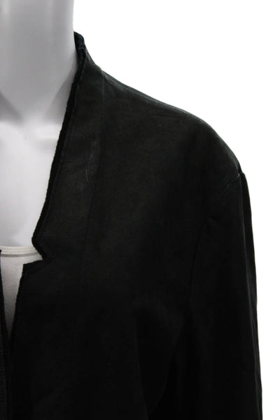 Transit Womens Black Polyester Blend Blazer Long Sleeve Button Fall Size S