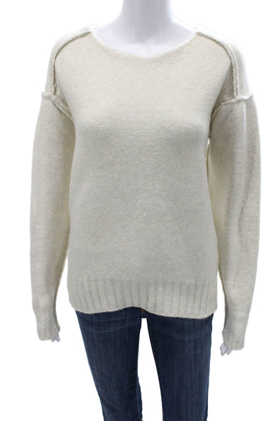 We The Free Women Pullover Sweater Beige Round Neck Long Sleeve Size S