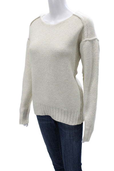 We The Free Women Pullover Sweater Beige Round Neck Long Sleeve Size S