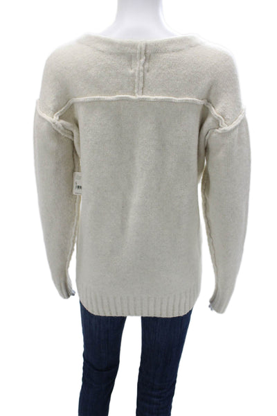 We The Free Women Pullover Sweater Beige Round Neck Long Sleeve Size S