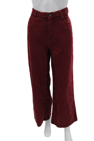 We The Free Women Cropped High Rise Jeans Red 62% Cotton Lyocell Size 30