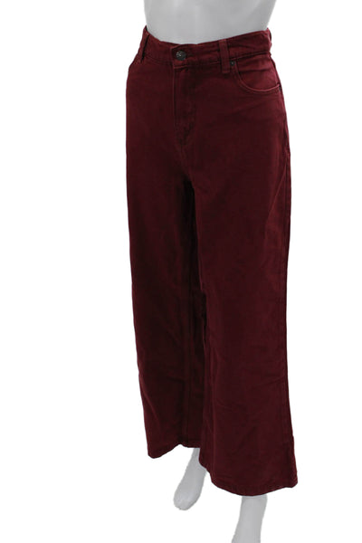 We The Free Women Cropped High Rise Jeans Red 62% Cotton Lyocell Size 30