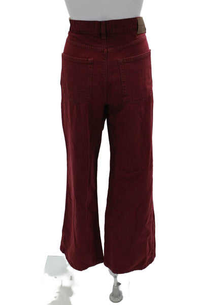 We The Free Women Cropped High Rise Jeans Red 62% Cotton Lyocell Size 30