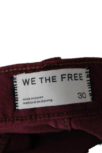 We The Free Women Cropped High Rise Jeans Red 62% Cotton Lyocell Size 30