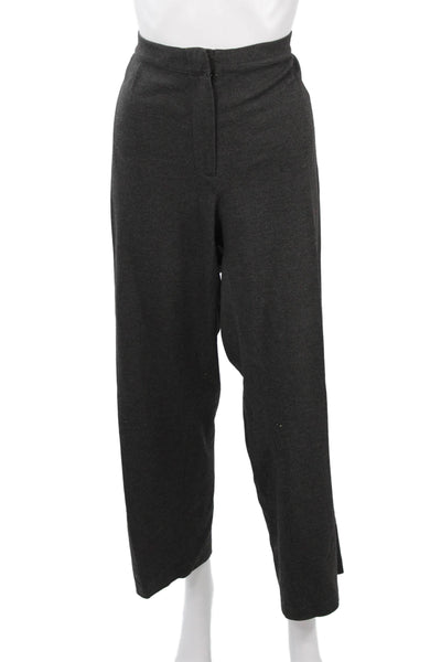 Lafayette 148 New York Womens Cropped Dress Pants Dark Gray Wool Blend Size 18W