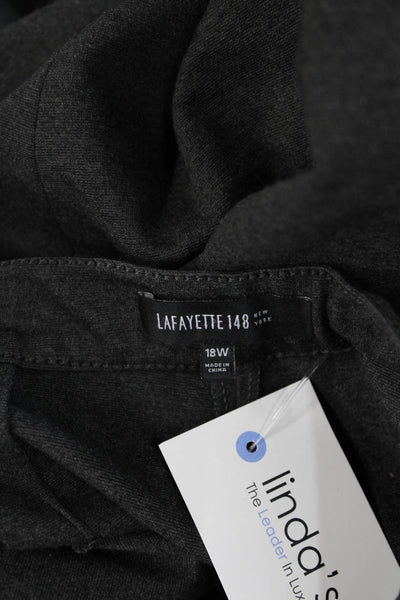 Lafayette 148 New York Womens Cropped Dress Pants Dark Gray Wool Blend Size 18W