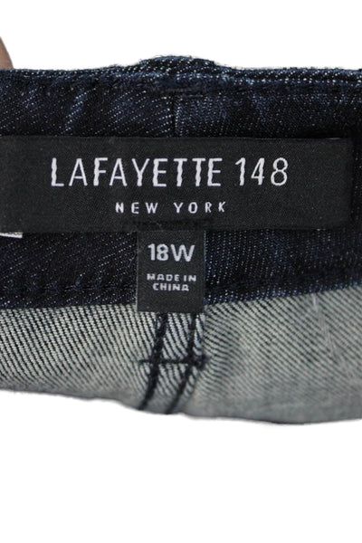 Lafayette 148 New York Women Cropped Wide-Leg Dark Blue Jeans Size 18W