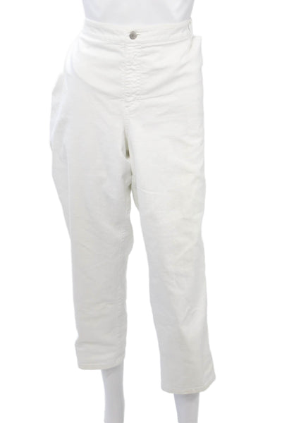 Lafayette 148 New York Women Cropped White Pants Plus Size 20W