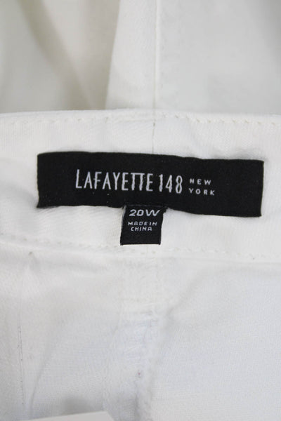 Lafayette 148 New York Women Cropped White Pants Plus Size 20W