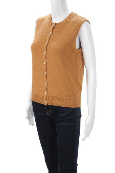 Zara Women Cardigan Vest Brown Sleeveless Button Polyester Size M