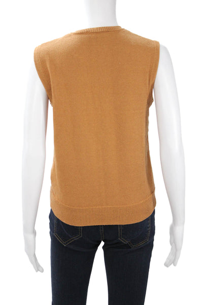 Zara Women Cardigan Vest Brown Sleeveless Button Polyester Size M