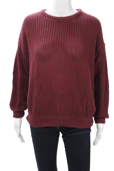American Apparel Womens Pullover Sweater Red Cotton Crewneck Size S