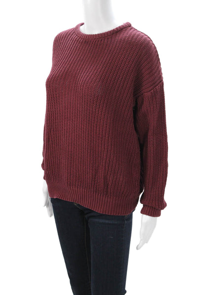 American Apparel Womens Pullover Sweater Red Cotton Crewneck Size S