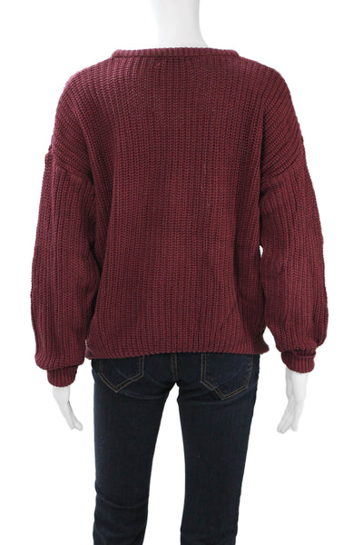 American Apparel Womens Pullover Sweater Red Cotton Crewneck Size S