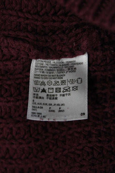 American Apparel Womens Pullover Sweater Red Cotton Crewneck Size S