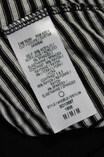 Splendid Women Tank Sweater Dress Black Striped Round Neck Sleeveless Size M