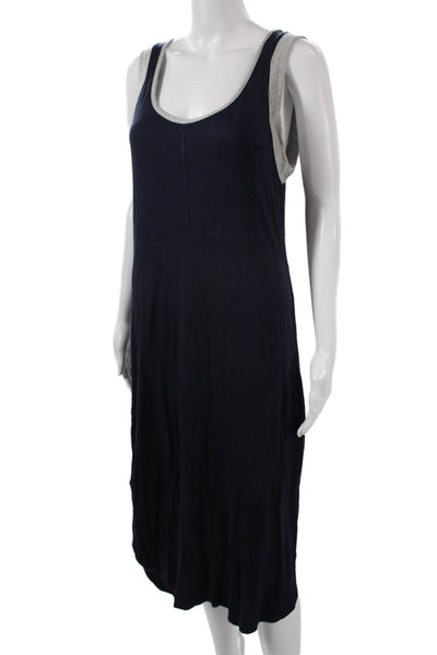 Splendid Women Tank Dress Dark Blue Sleeveless Short Rayon Spandex Size M