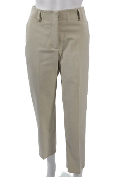 Akris Women Cropped Ankle Dress Pants Beige Size 6