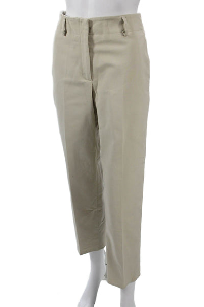 Akris Women Cropped Ankle Dress Pants Beige Size 6