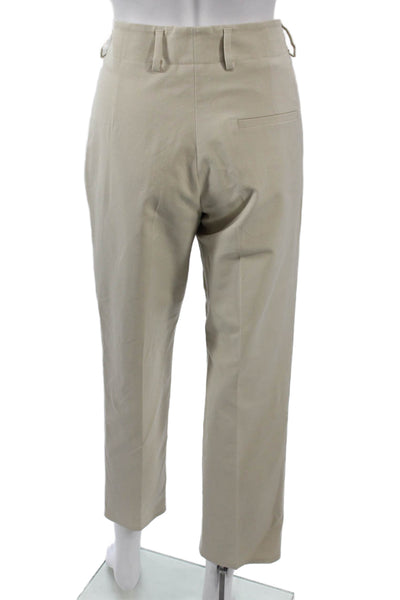 Akris Women Cropped Ankle Dress Pants Beige Size 6