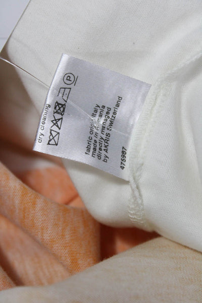 Akris Punto Women White Geometric Cotton Round Neck Short Sleeve T-Shirt Size 4