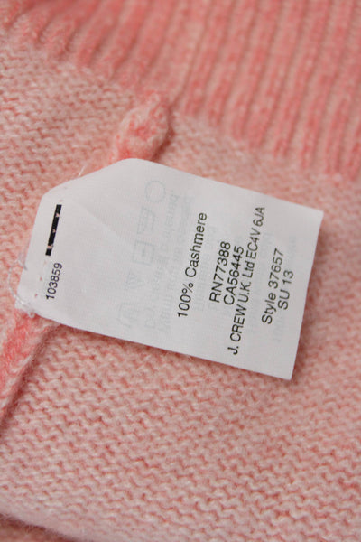 J Crew Women Cashmere V-Neck Pullover Sweater Pink 3/4 Sleeve Size S