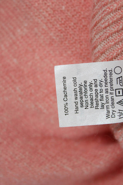J Crew Women Cashmere V-Neck Pullover Sweater Pink 3/4 Sleeve Size S