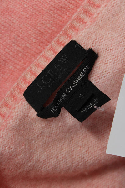 J Crew Women Cashmere V-Neck Pullover Sweater Pink 3/4 Sleeve Size S