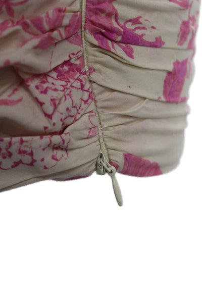 Olivaceous Womens White Floral Cotton Sweetheart Sleeveless Crop Top Size S