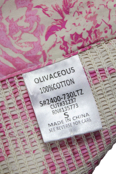 Olivaceous Womens White Floral Cotton Sweetheart Sleeveless Crop Top Size S