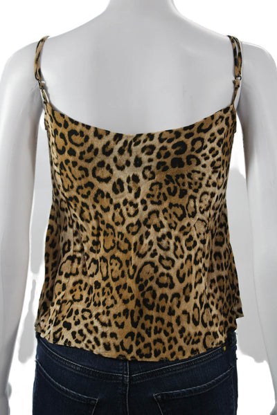 Zara Trafaluc Women Cropped Camisole Beige Animal Print Polyester Blend Size XS