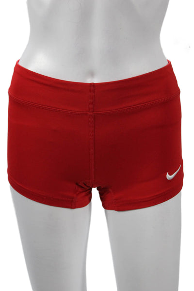 Nike Womens Red Sports Shorts 80% Polyester 20% Spandex Size XS