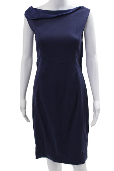 Rachel Roy Women Sheath Dress Dark Blue Sleeveless Knee Length Size 8
