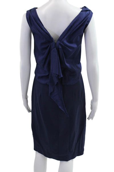 Rachel Roy Women Sheath Dress Dark Blue Sleeveless Knee Length Size 8