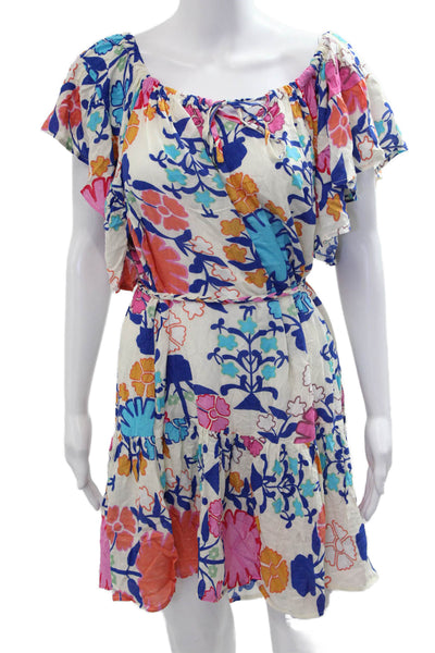 Rachel Rachel Roy Womens Floral Sundress Multi Color Short Size L