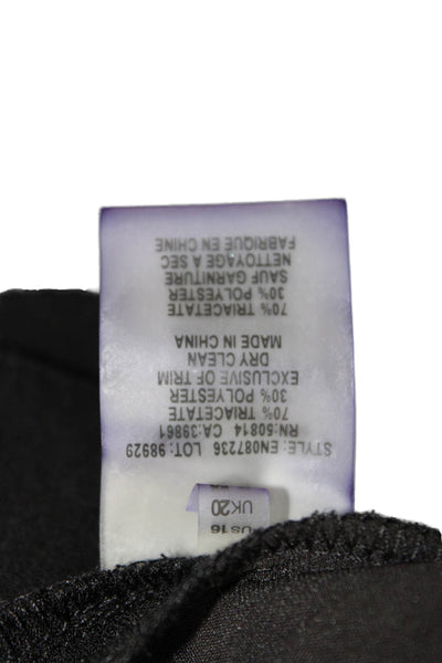 Elie Tahari Women Cropped Dress Pants Black Hook & Eye Size 16
