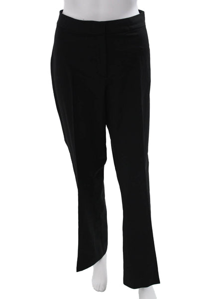 Elie Tahari Womens Dress Pants Black Polyester Solid Zip Designer Size 36