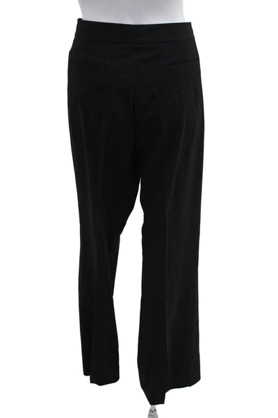 Elie Tahari Womens Dress Pants Black Polyester Solid Zip Designer Size 36