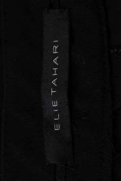 Elie Tahari Womens Dress Pants Black Polyester Solid Zip Designer Size 36
