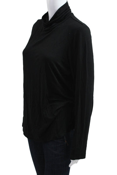Tahari Womens Basic Mock Neck Long Sleeve Top Black Size XL