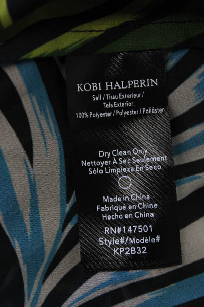 Kobi Halperin Womens Tunic Blouse Black Long Sleeve Drawstring Size L