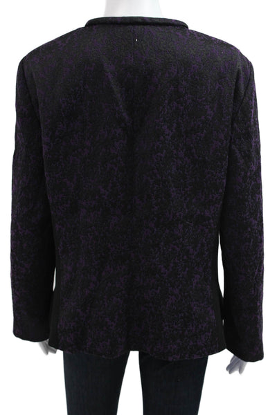 Lafayette 148 New York Womens Black Floral Blazer Long Sleeve Size 14