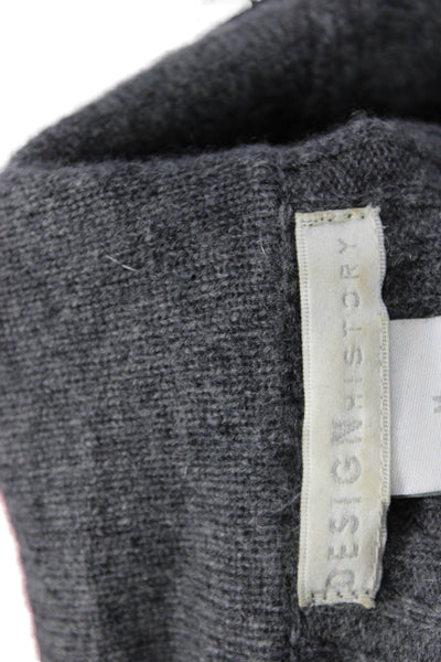 Design History Women Sweater Dress Gray Cashmere Turtleneck Long Sleeve Size M