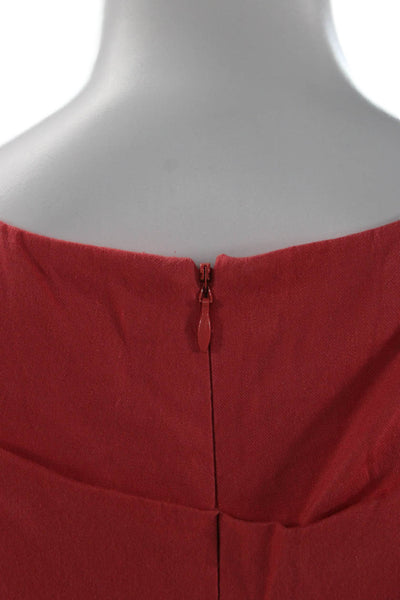 Nicole Miller Womens Sheath Pencil Dress Red Sleeveless Round Neck Size 4