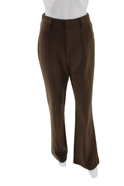 BOA Womens Dress Pants Brown Hook & Eye Polyester Viscose Spandex Size S
