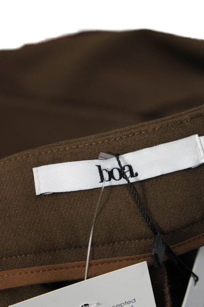 BOA Womens Dress Pants Brown Hook & Eye Polyester Viscose Spandex Size S
