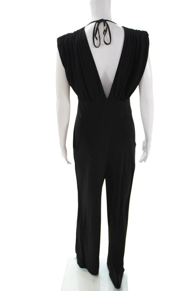 Veronica M Womens Sleeveless Scoop Neck Black Jumpsuit Size S